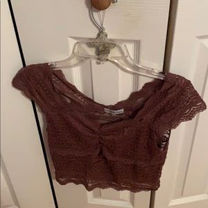 Never worn Charlotte Russe lace crop top size s